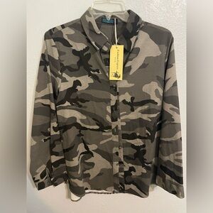 Camouflage Button-Up Shirt —NWT